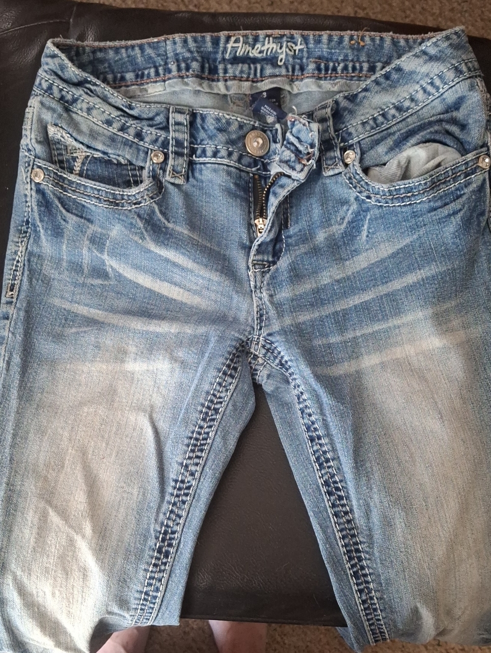 Y2K Amethyst Jeans Women's Faded Light Blue Skinny Jeans Low Rise